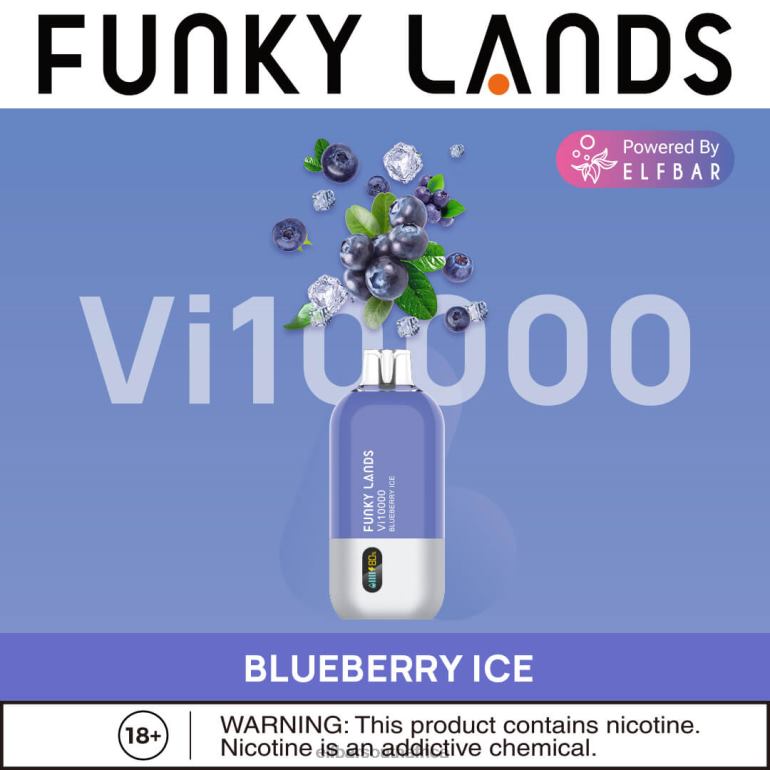 B8D2Z158 ELFBAR Funky Lands Disposable Vape Vi10000 Puffs Blueberry Ice