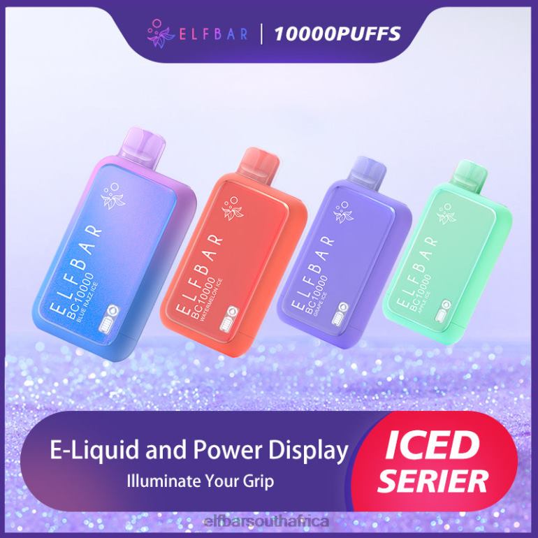 B8D2Z1 ELFBAR Best Flavor Disposable Vape BC10000 Ice Series Blue Razz Ice