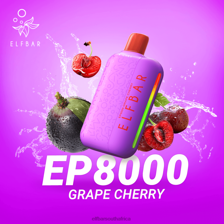 B8D2Z57 ELFBAR Disposable Vape New EP8000 Puffs Grape Cherry